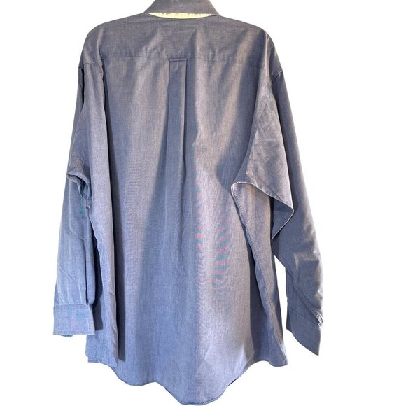 Tommy Hilfiger Mens Shirt Button Up Pocket Blue Size 17/35 - Picture 2 of 6